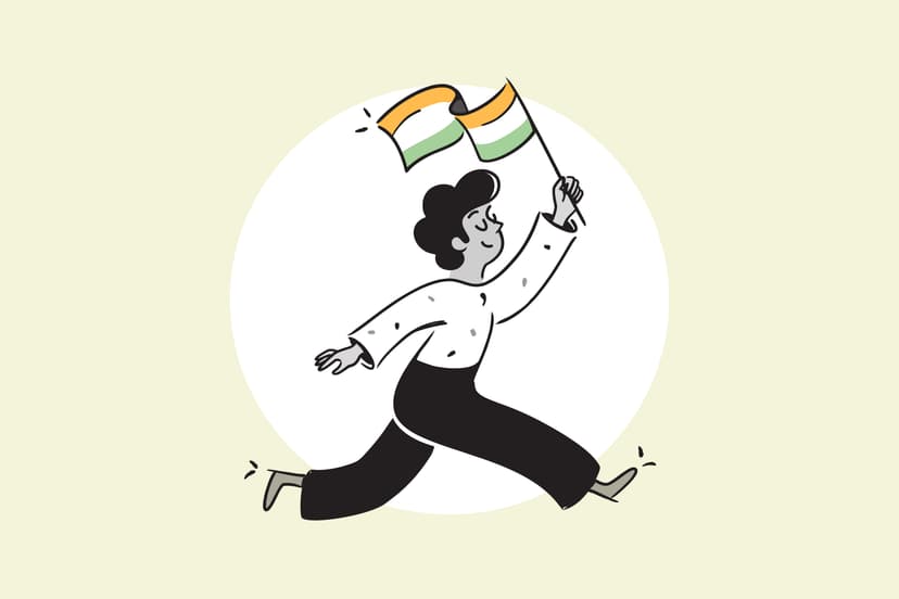 Person with an Indian flag